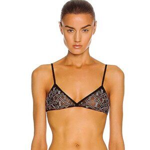 Saint Laurent studded-logo triangle bra NEW WITH TAGS